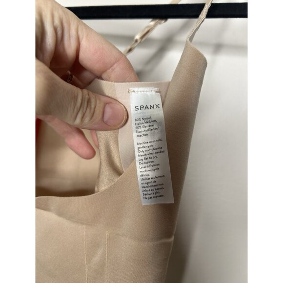 SPANX Sculpt OnCore Open Bust Mid Thigh Bodysuit Nude Slimming Shapewear Size XL - Picture 5 of 11